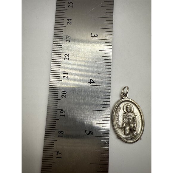 Vintage St. Peregrine Religious Medal Pendant Pray For Us Italy - Picture 3 of 3